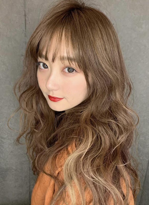 シースルーバング透明感カラー