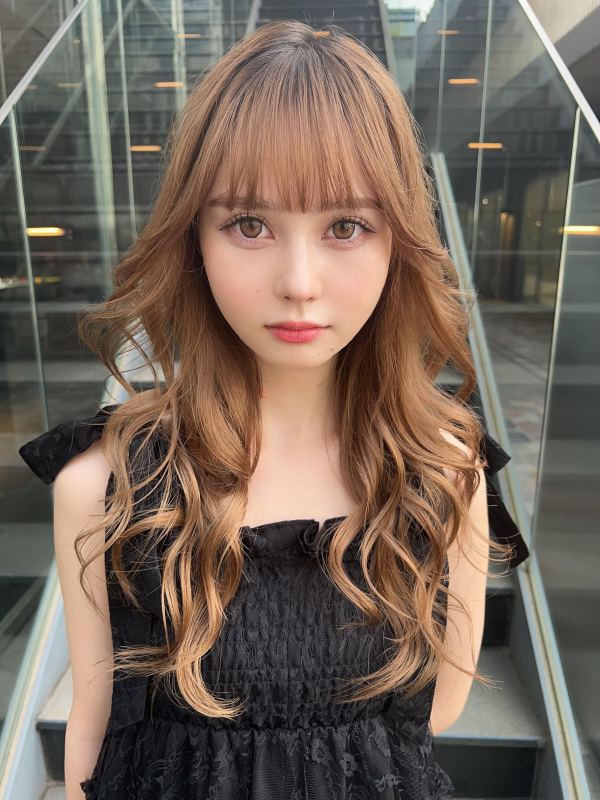 アッシュベージュ　レイヤーカット　くびれレイヤー　マロンベージュ