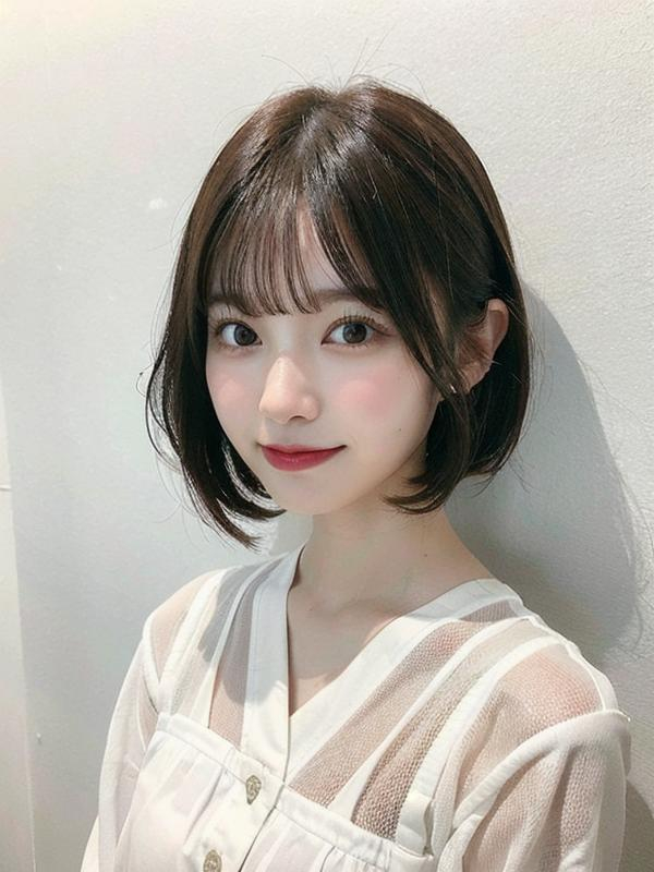 大人かわいい小顔韓国へア艶感アッシュグレージュ