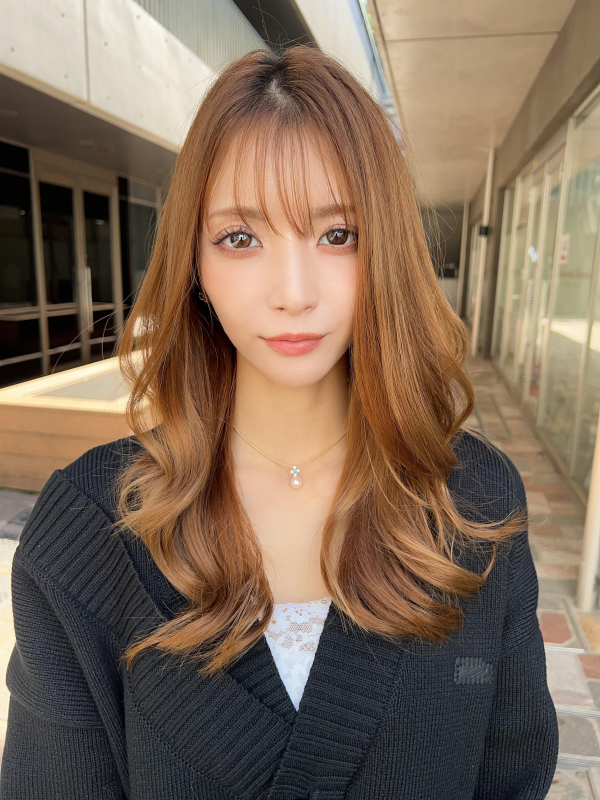 #マロンベージュ#レイヤーカット#ヨシンモリ#ワンホンヘアー#シースルーバング