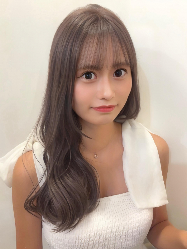 ダークアッシュ美髪ミストバング艶感エアリーカールうるツヤ