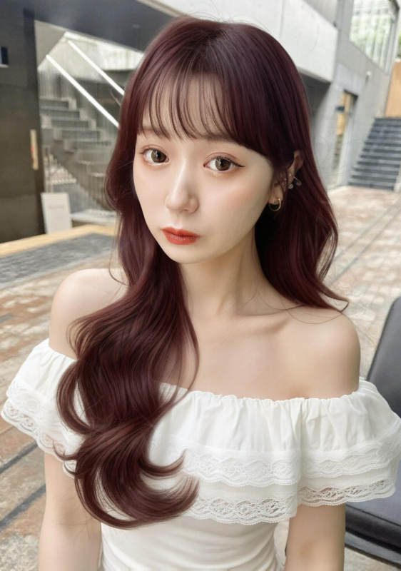 秋カラー透明感カラーダブルカラーヨシンモリサイドバング