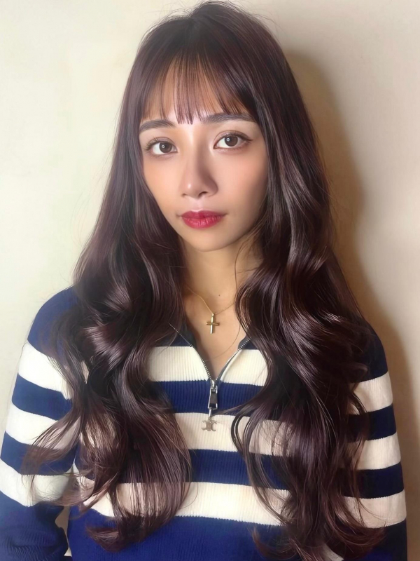 小顔春カットふんわりレイヤー大人可愛いナチュラルブラウン