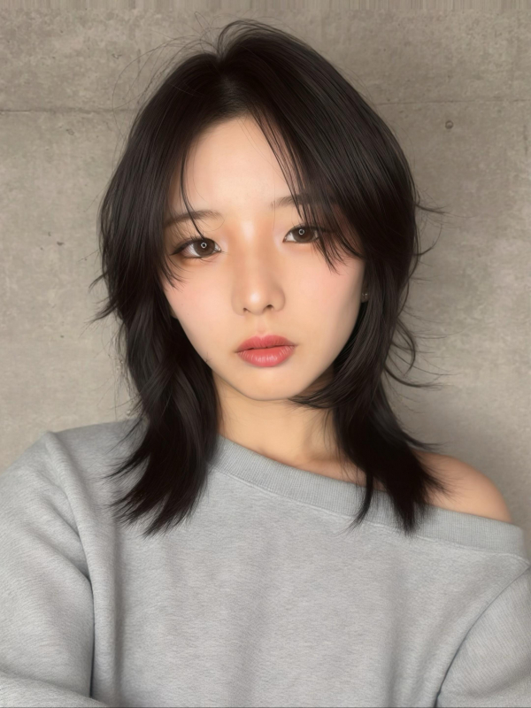 ふんわり秋冬レイヤー透明感アッシュブラウン小顔ナチュラル可愛い