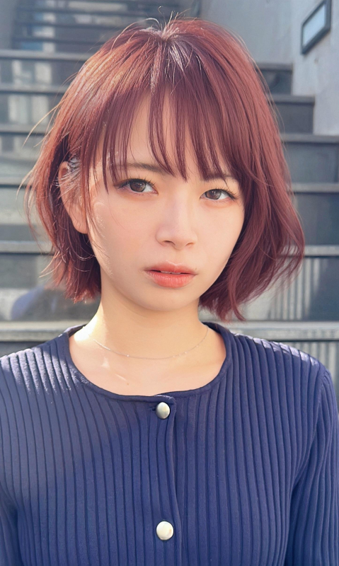 レイヤーカット透明感カラー冬カラー