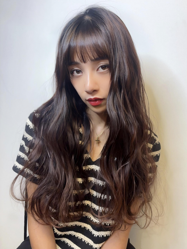 ふんわり冬レイヤー透明感アッシュブラウン小顔ナチュラル可愛い