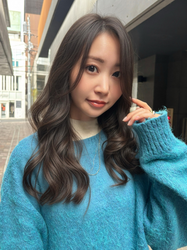 小顔春カットふんわりレイヤー大人可愛いナチュラルブラウン