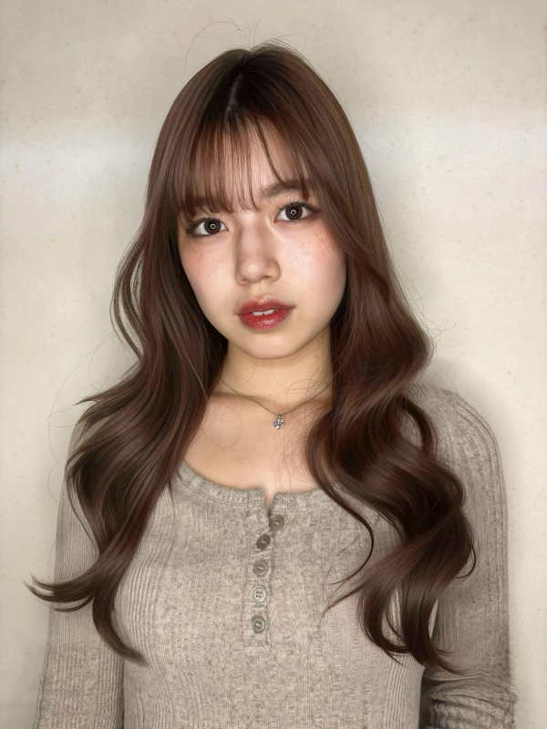 ふんわりカールヘルシースタイルルーズヘアショコラアッシュ