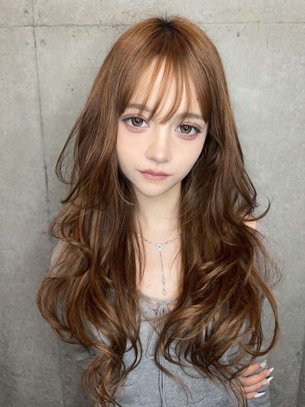 ハッシュカット　レイヤーカット　くびれへあ　マロンベージュ