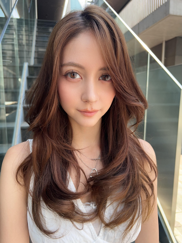 #ハッシュカット#レイヤーカット#くびれレイヤー#カーテンバング#マロンベージュ