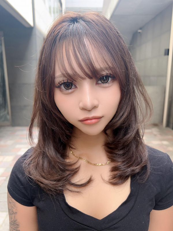 #ハッシュカット#レイヤーカット#くびれヘア#ミルクティーベージュ#アッシュベージュ