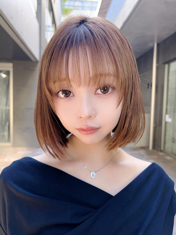 #前下がりボブ#ワンカールボブ#マロンベージュ#レイヤーボブ#切りっぱなしボブ